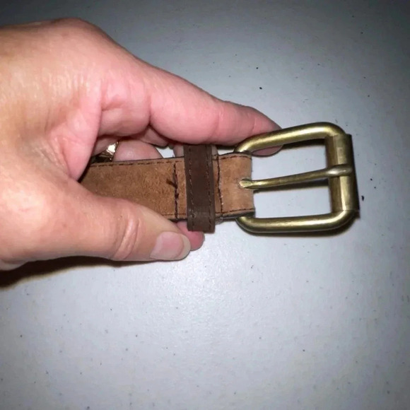 Vintage retro patchwork leather suede belt sz M fits up to 33" - Picture 4 of 5